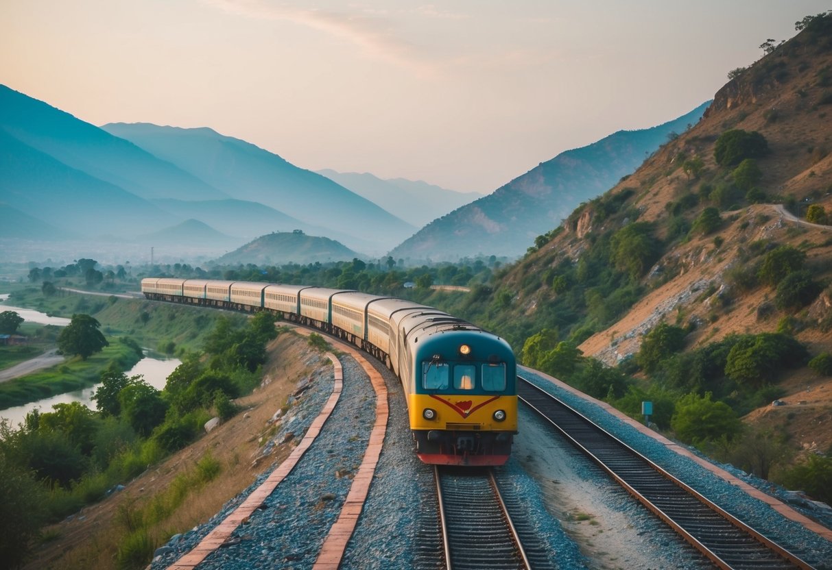 A scenic train journey from Delhi to Srinagar through the picturesque landscapes of Northern India