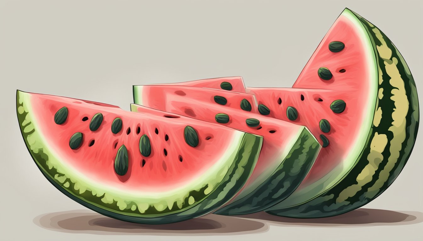 A watermelon with brown spots and a foul odor