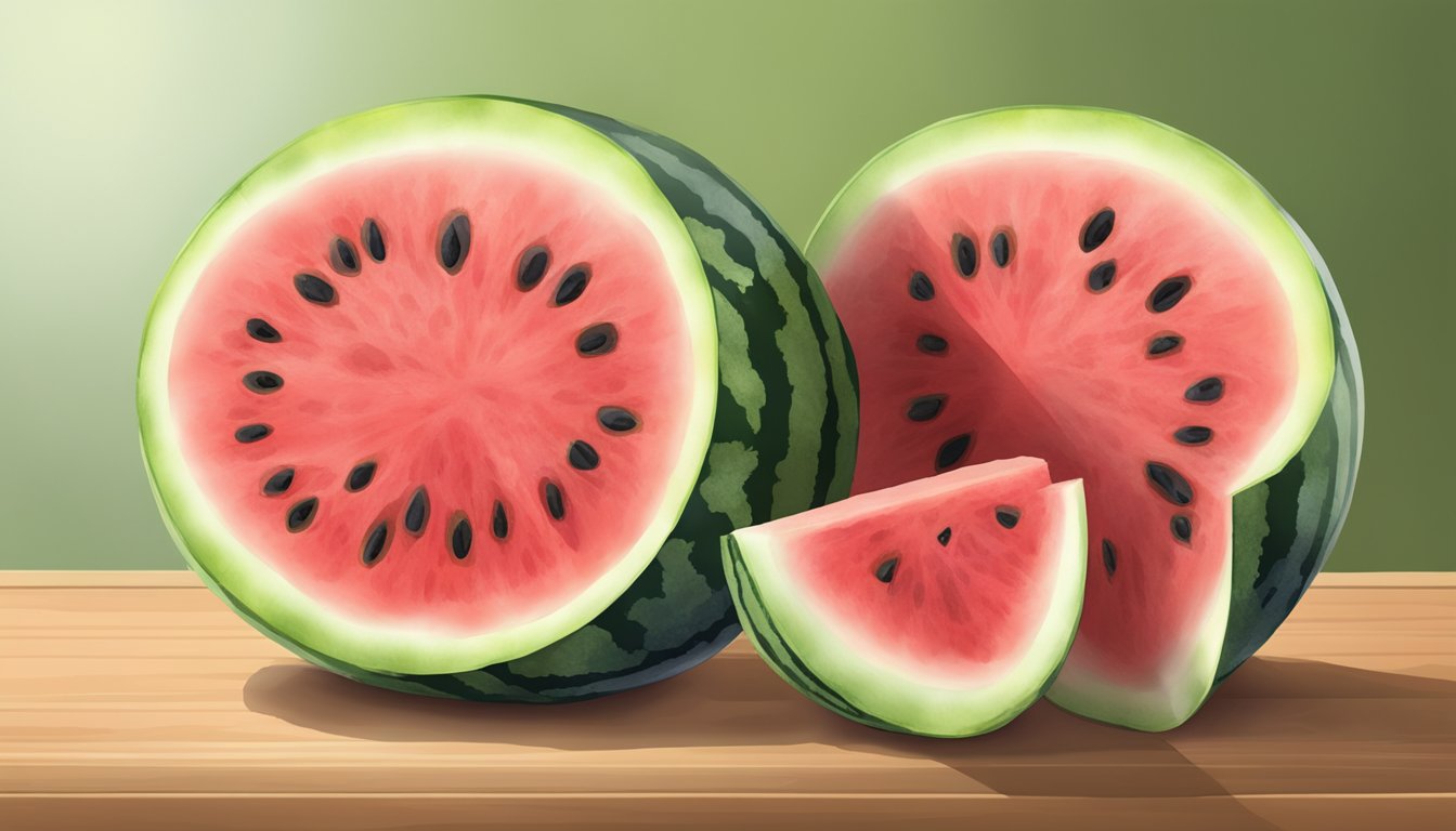 A watermelon cut open, with moldy, discolored flesh and a foul odor