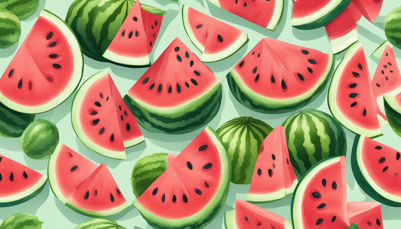 A ripe watermelon being sliced and blended into a smooth puree