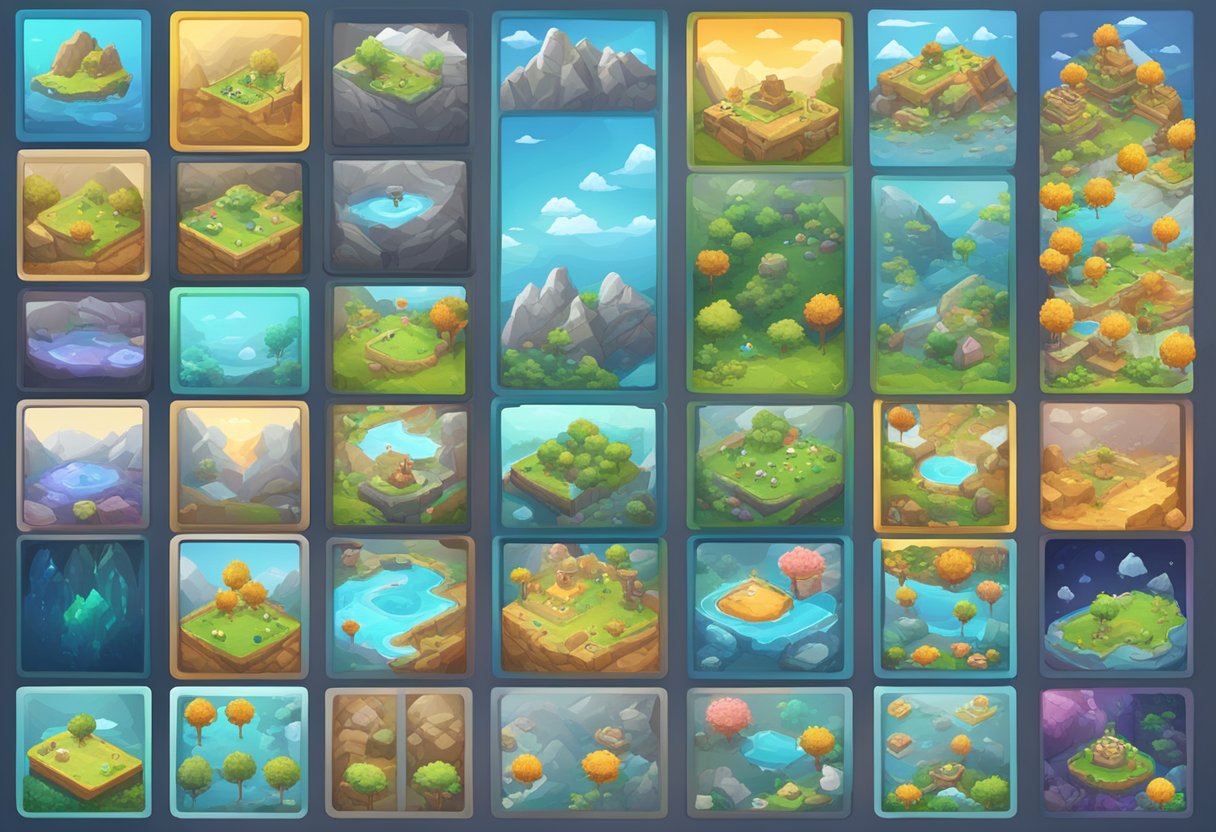 A variety of unblocked games displayed on six computer screens