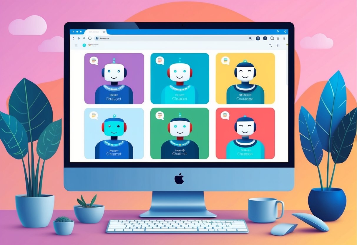 Uma tela de computador exibindo vários modelos de IA de chatbot para processamento de linguagem natural