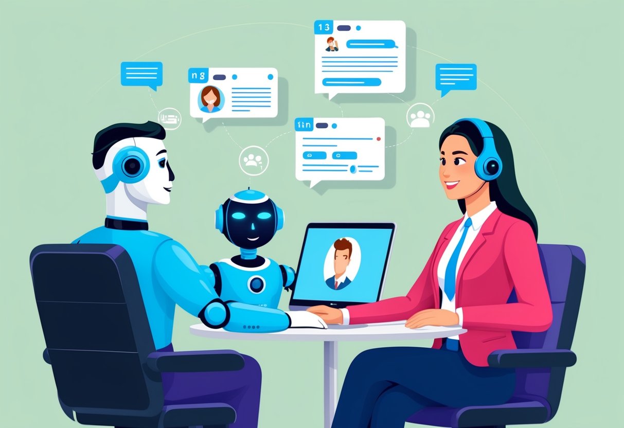 Um chatbot de atendimento ao cliente assiste vários clientes simultaneamente com estratégias automatizadas de retenção.