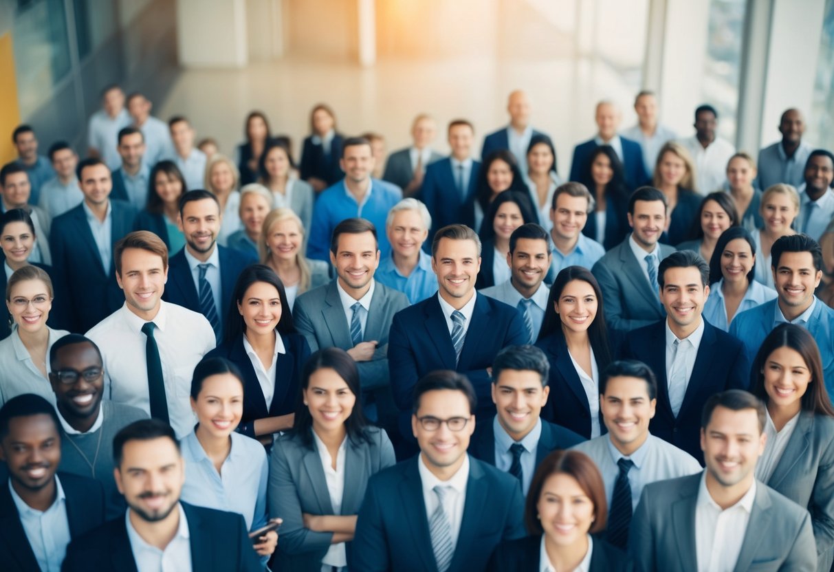 A diverse array of people contributing content online, such as reviews, comments, and social media posts, with search engines recognizing and ranking this user-generated content for SEO