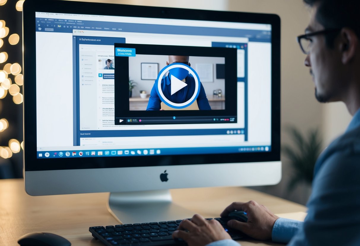 A computer screen displaying a video with closed captions and subtitles being tested by a person using a mouse and keyboard