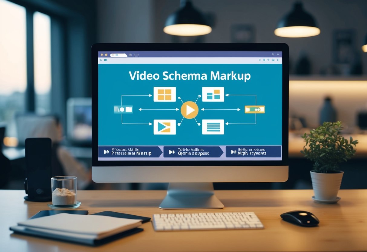 A computer screen displaying the process of testing and validating video schema markup for rich snippets