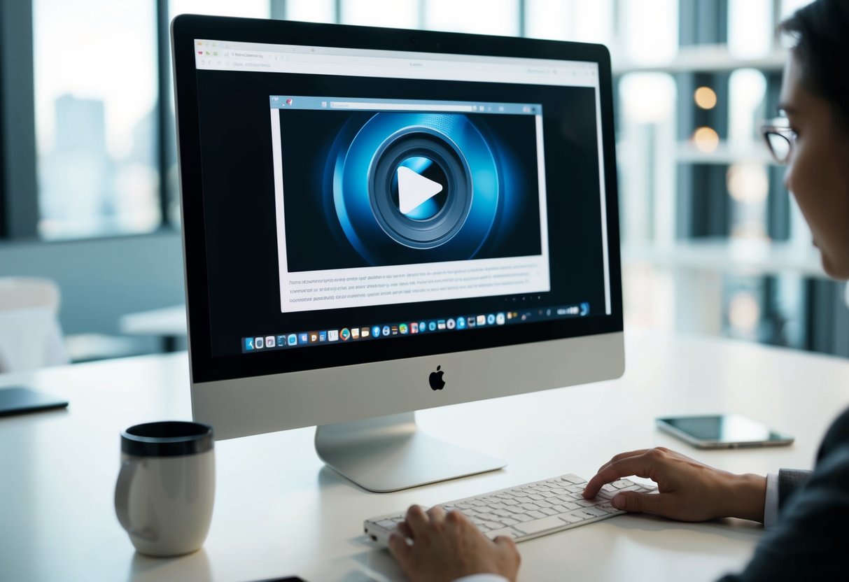 A computer screen with a webpage open, showing a video being strategically embedded within the content