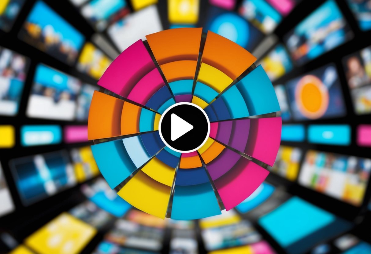 A bright, eye-catching video thumbnail with bold colors and dynamic composition, featuring a central focal point surrounded by relevant imagery and a clear visual hierarchy