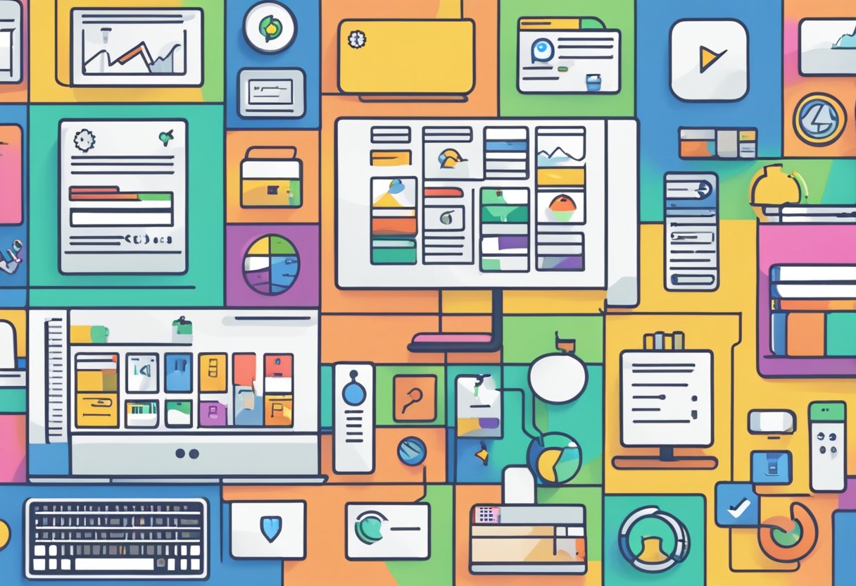 A computer screen displaying a variety of colorful icons representing different Chrome extensions, with a focus on accessibility and compliance tools