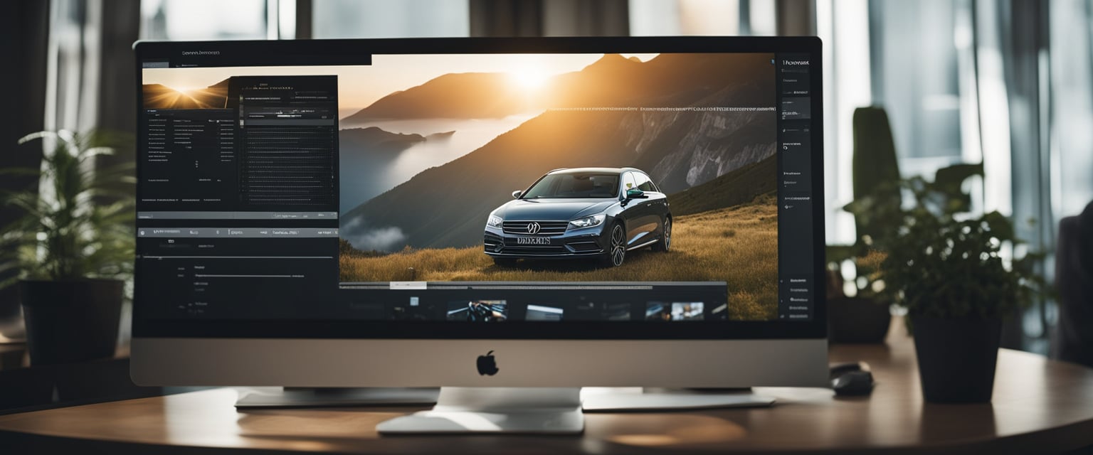 Ein Computerbildschirm, der den Prozess der Installation und Erstellung einer WordPress-Website anzeigt