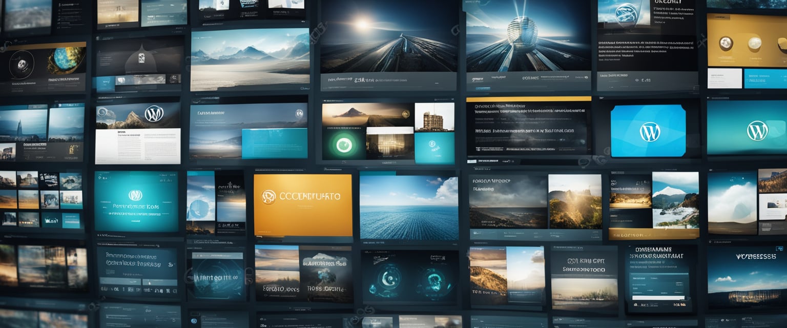 Ein Computerbildschirm, der verschiedene WordPress-Vorlagen anzeigt