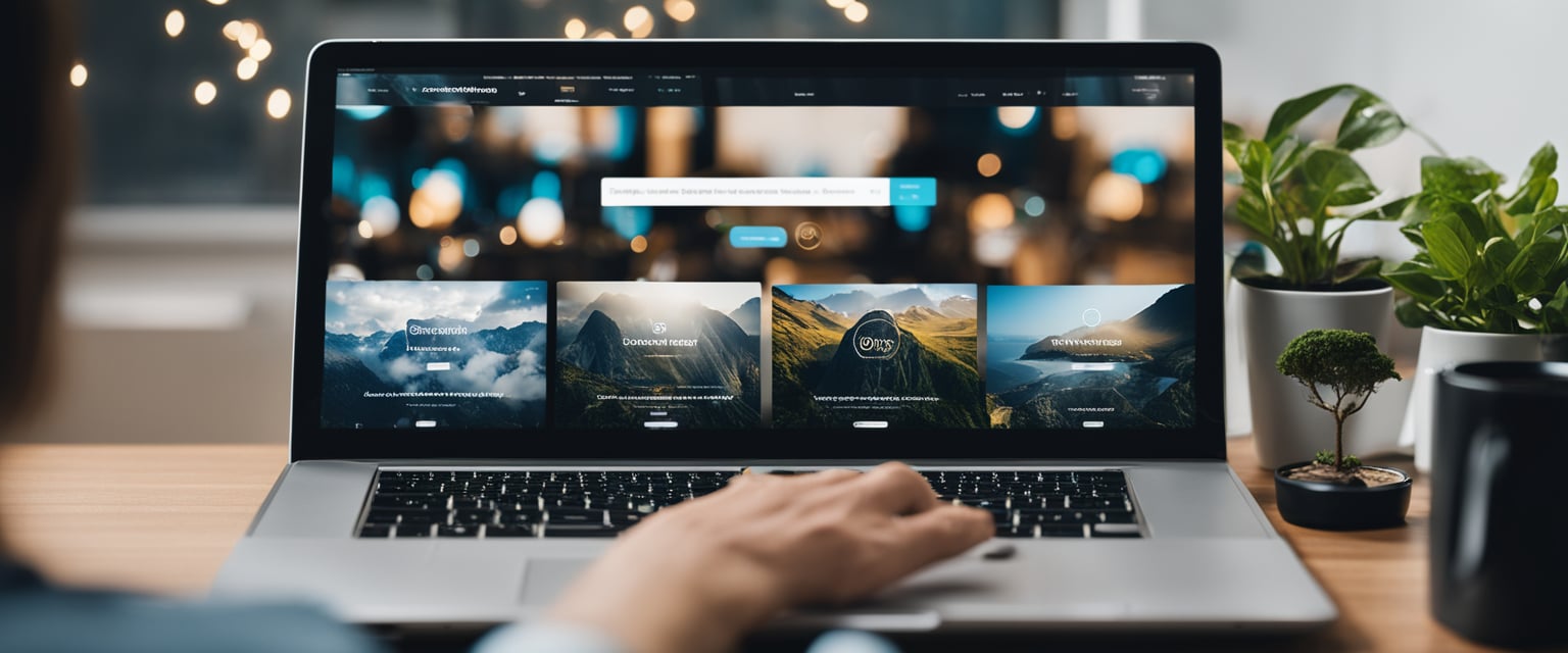 Eine Person, die verschiedene ThemeForest WordPress-Vorlagen auf einem Computerbildschirm durchstöbert.