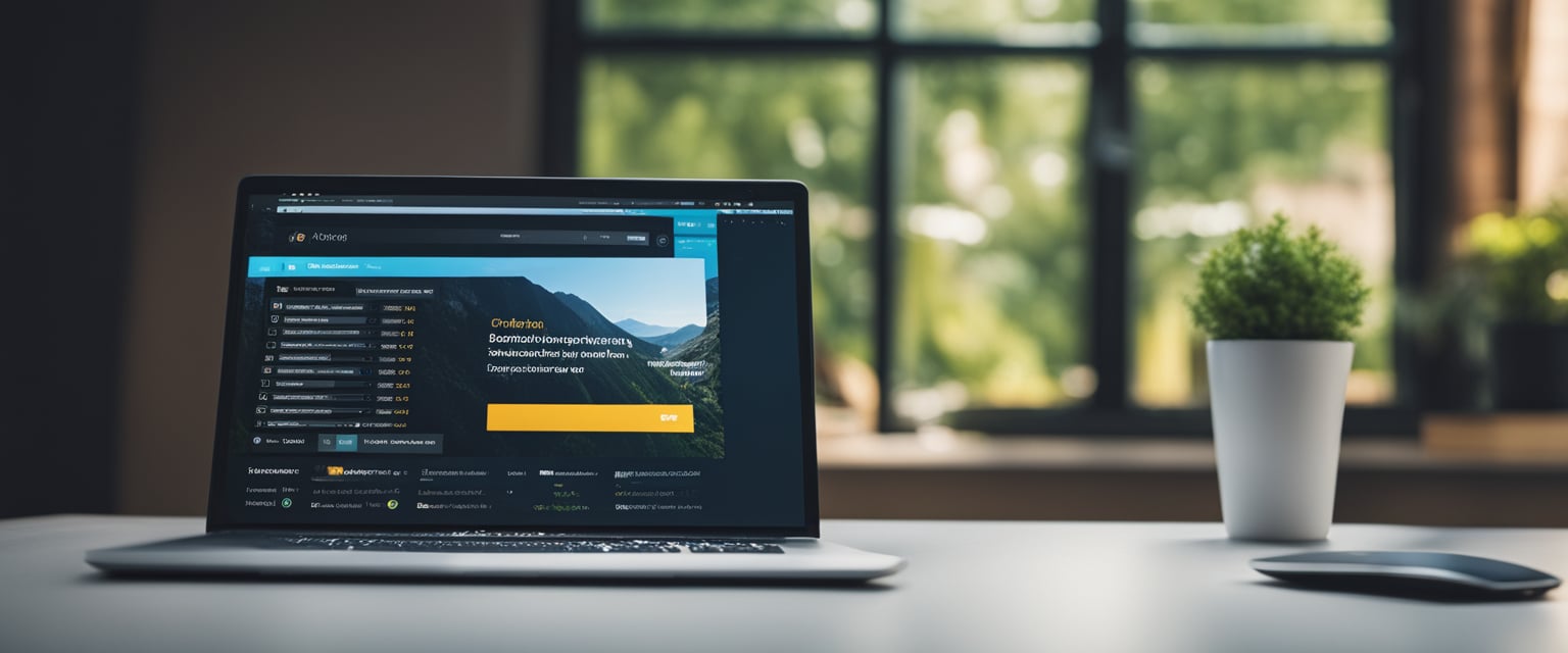 Ein Computerbildschirm mit einem Mauszeiger, der über das WordPress-Dashboard schwebt, wobei die Option zum Ändern des Favicon der Seite hervorgehoben ist.