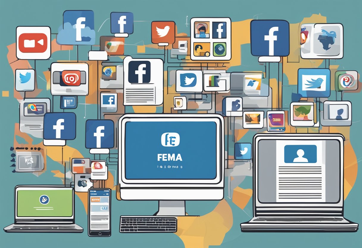 A computer screen displaying multiple social media posts targeting FEMA with violent threats