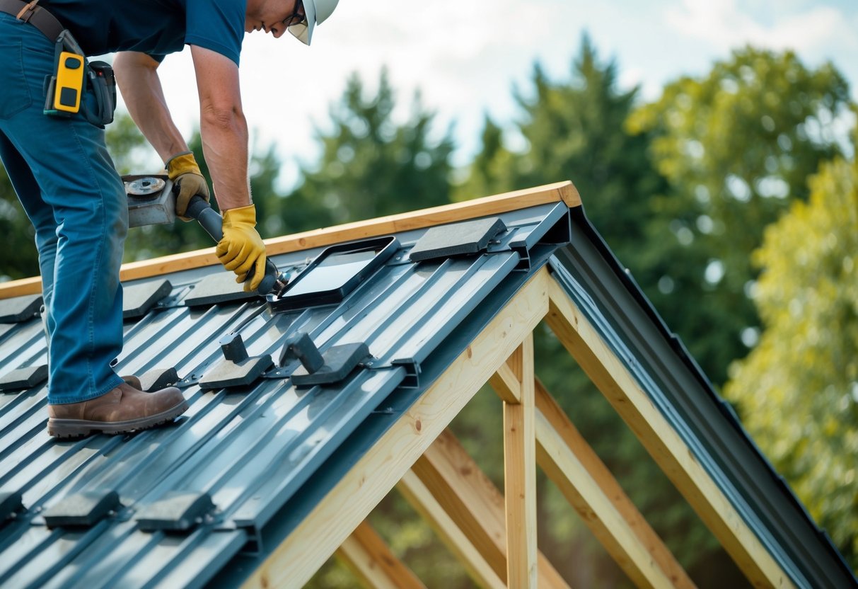 A sturdy roof being constructed by engineers with durable materials and advanced preventative strategies in place