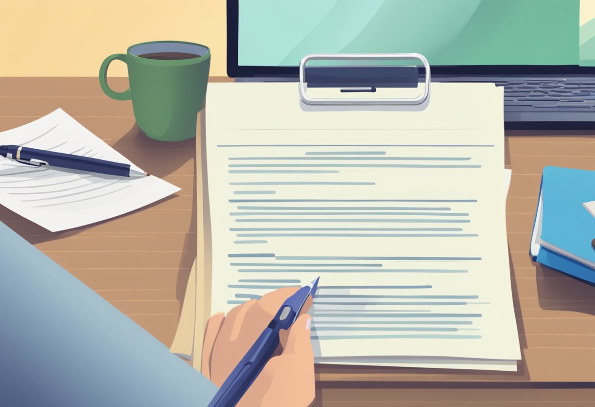 A person reviewing a document titled "Eligibility Requirements for CPP Disability" with a pen and paper on a desk