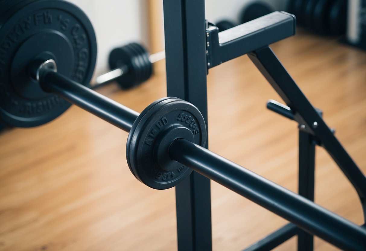 A weightlifting bar bending under the strain of heavy weights