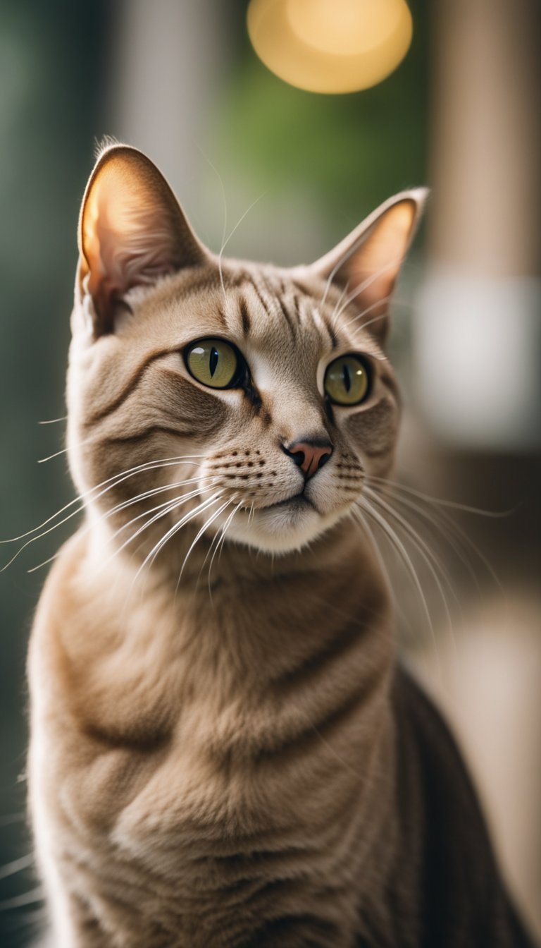 A Singapura cat stands proudly among 25 short-haired cat breeds, showcasing its distinctive coat and elegant stature