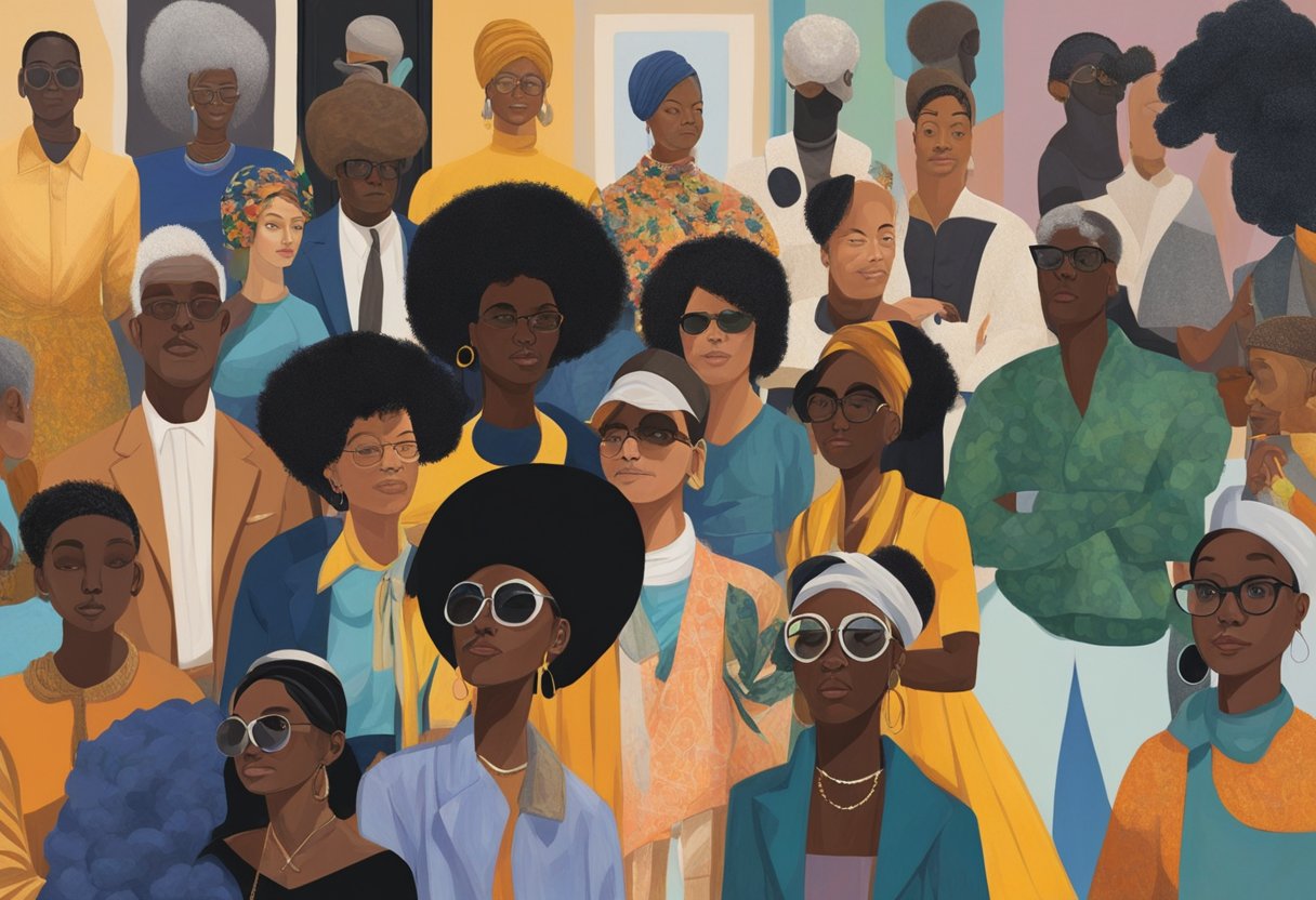 A group of diverse artworks, including paintings, sculptures, and mixed media, celebrating the influence of contemporary Black artists in the visual arts