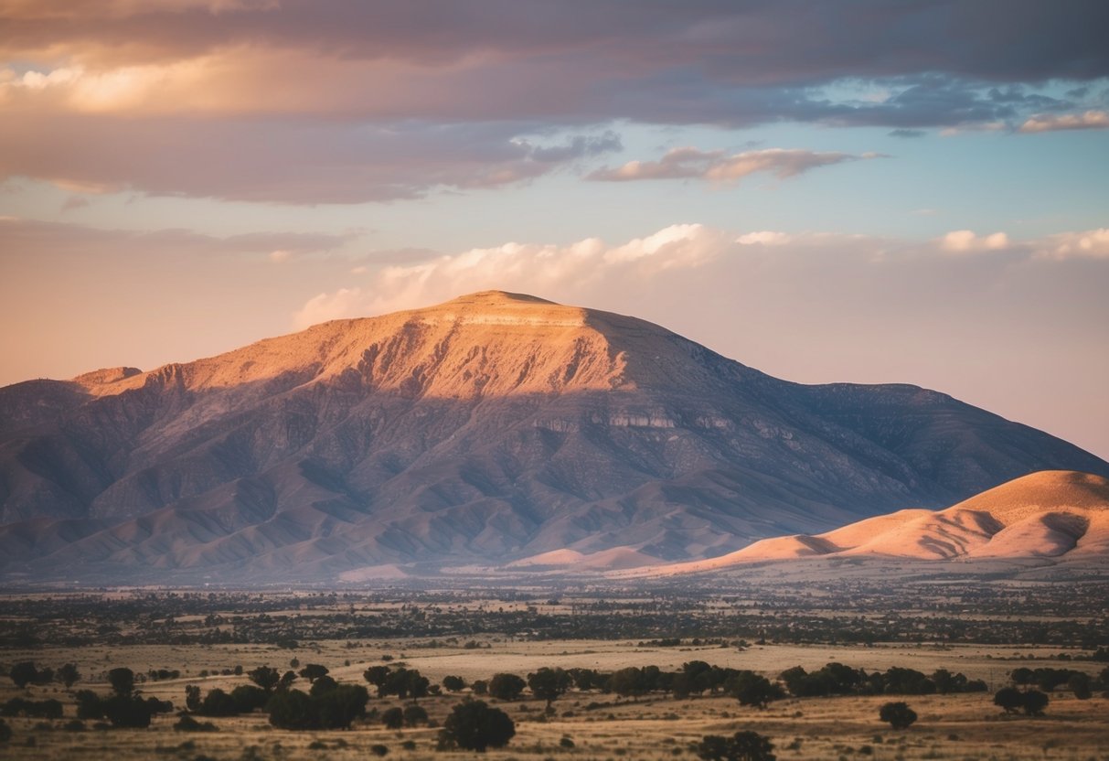 A mountainous landscape with a radiant, otherworldly glow, set in ancient Israel