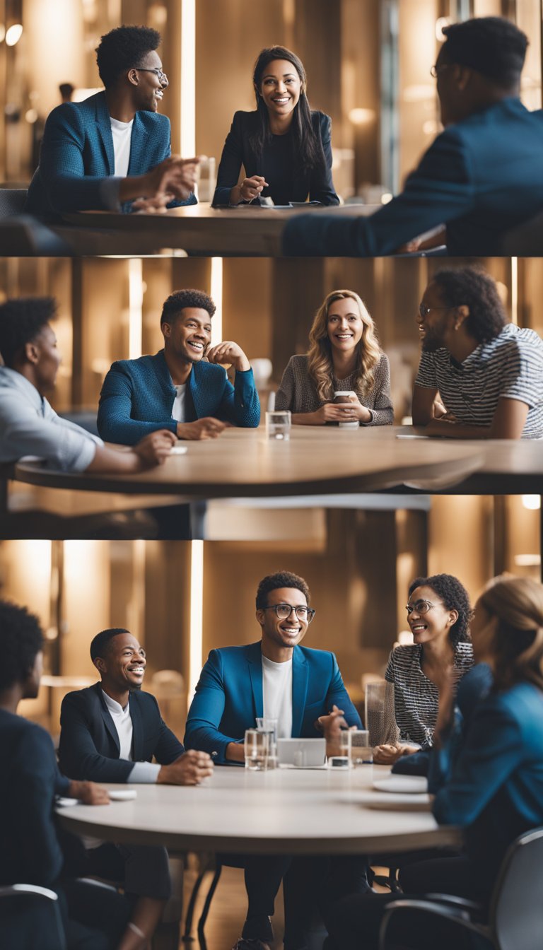 A person repeatedly speaking over others in a group conversation