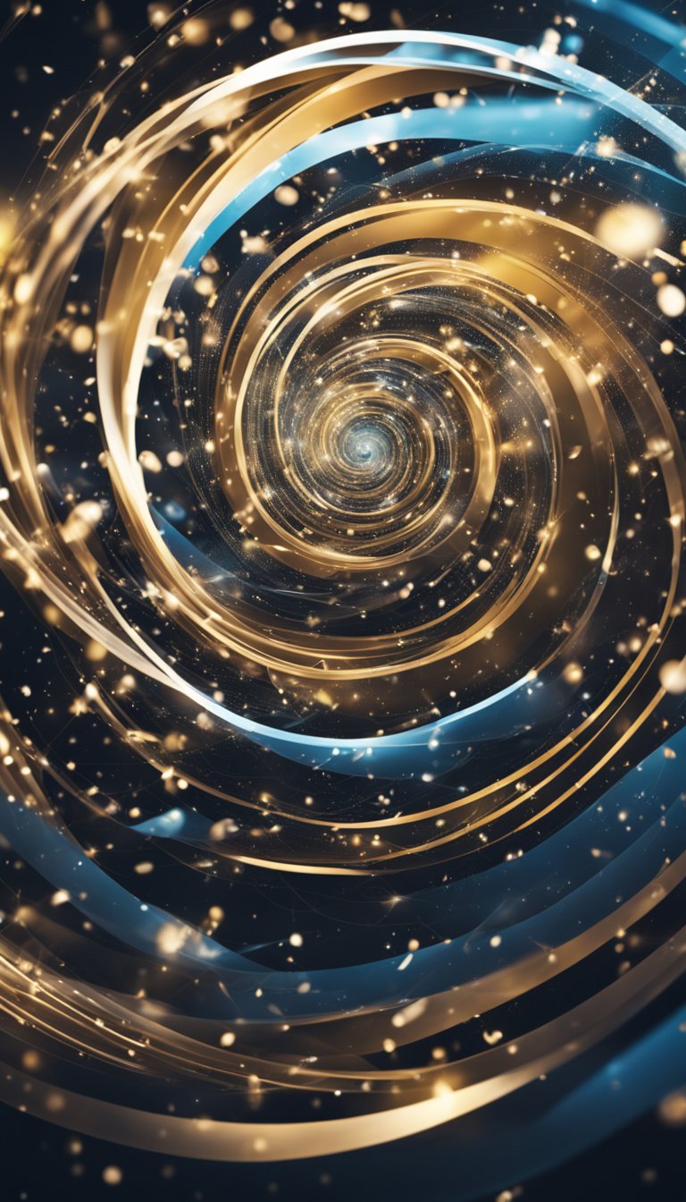 A swirling vortex of scattered objects and swirling lines, representing the restless energy and scattered focus of 25 ADHD traits