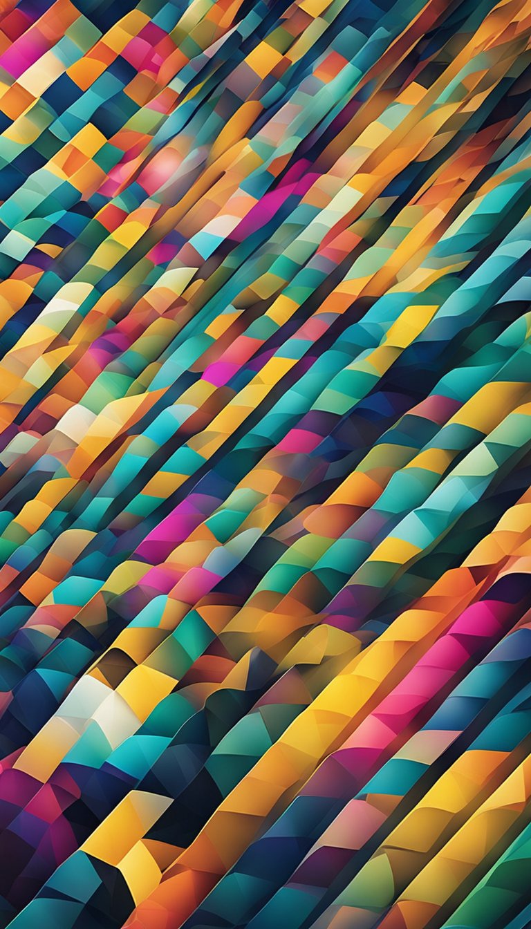 A colorful spectrum of abstract shapes representing the 25 big five personality traits