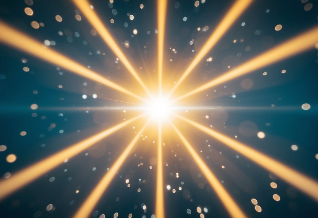 A bright, glowing light shining from all directions, enveloping the entire universe