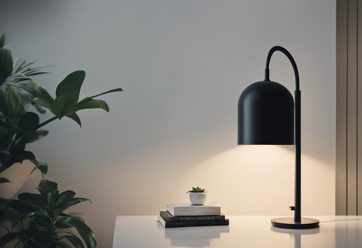 Moderna, elegantna lampa koja osvjetljava minimalistički, stylish interijer