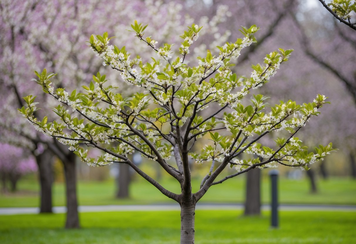 A blossoming tree with eight branches, each bearing fruit, symbolizing life, resurrection, and renewal