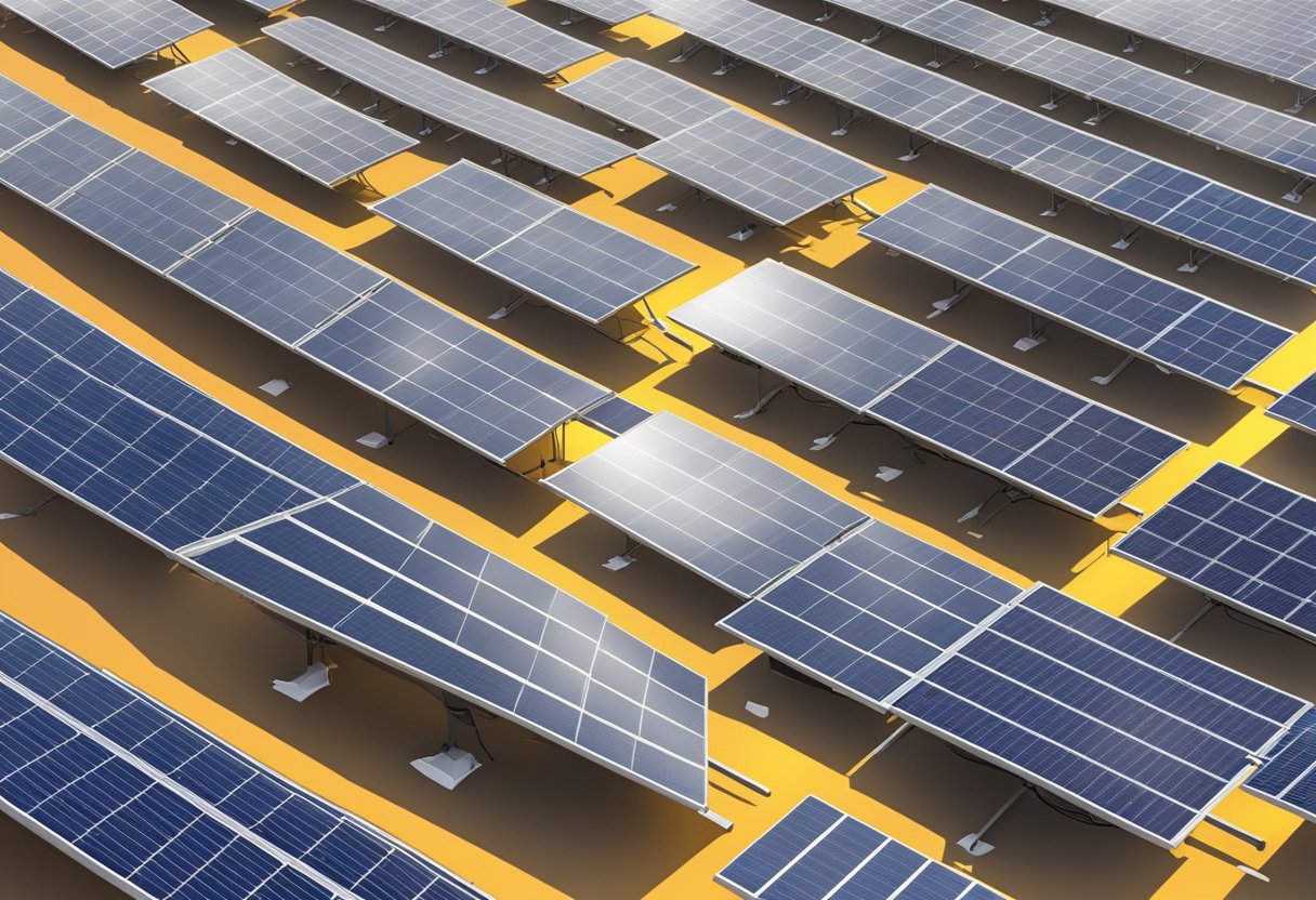 Solar panels absorb sunlight, converting it into electricity. The generated power is stored in a battery, which can then be used to power various devices