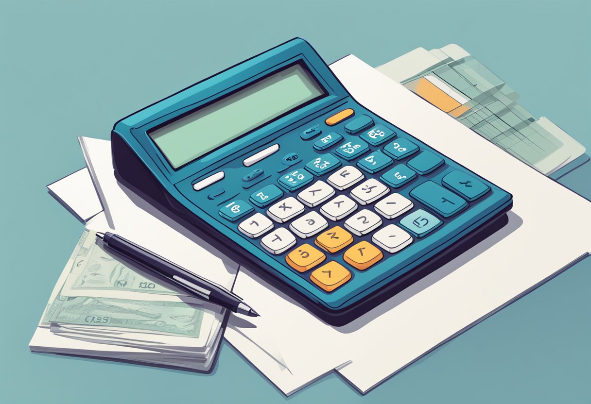 A calculator with retroactive disability tax credit payments being calculated