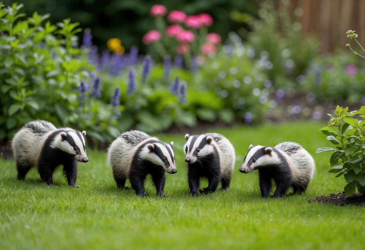 A garden with badgers avoiding areas treated with Jeyes Fluid