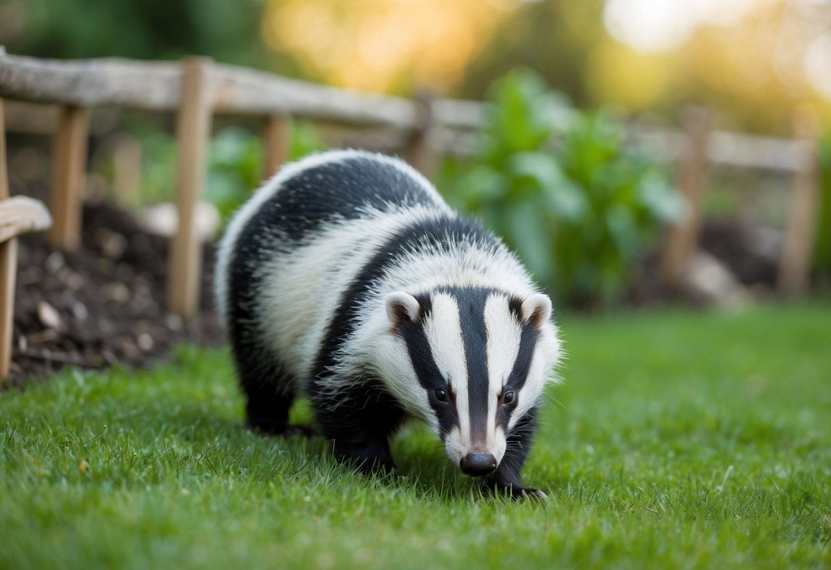 A professional uses long-term strategies to remove a badger set from a garden