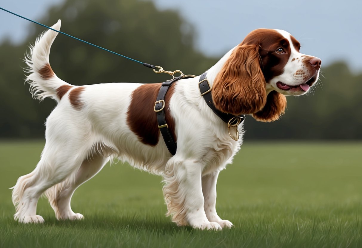 An Irish Water Spaniel dog undergoes training, demonstrating intelligence and obedience