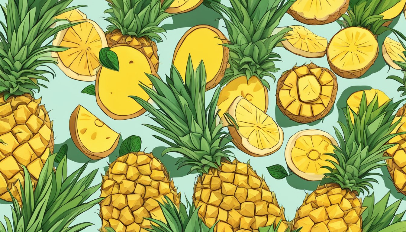 A vibrant pile of pineapple slices surrounded by anti-inflammatory foods