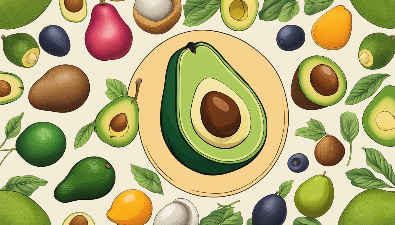 A vibrant avocado surrounded by other liver-supporting foods