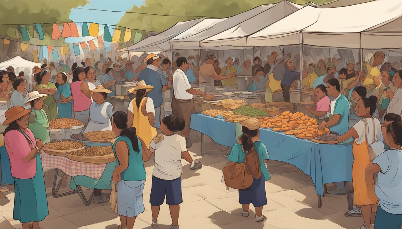 Crowds gather at the annual tamalada festival, with vendors selling traditional foods and artisans showcasing their crafts. Music and laughter fill the air as the community comes together to celebrate