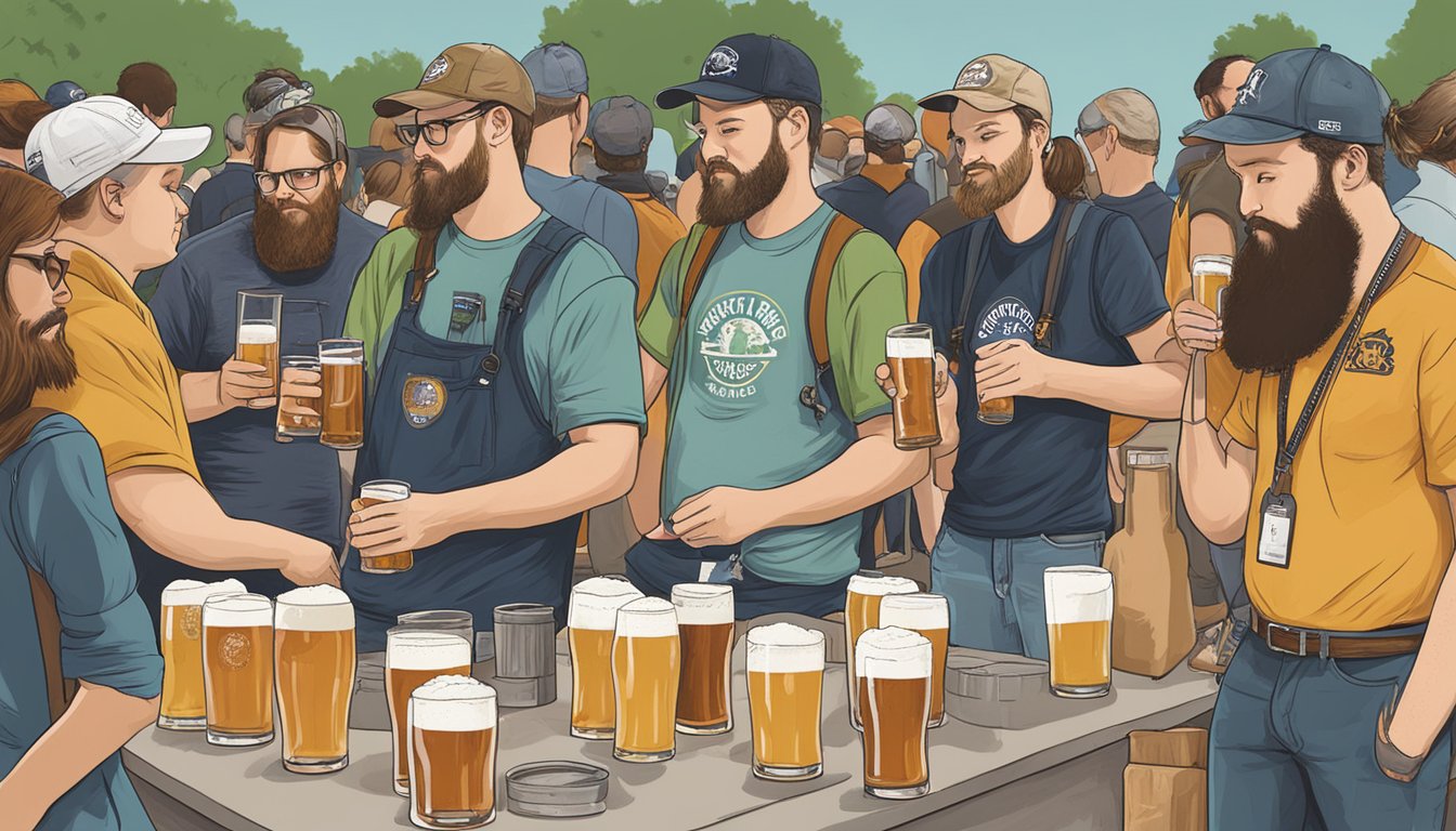 Attendees sampling beers and participating in educational workshops at the Texas craft brewers festival