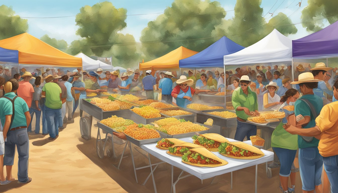 Vibrant community event with taco competition in California's agricultural heartland