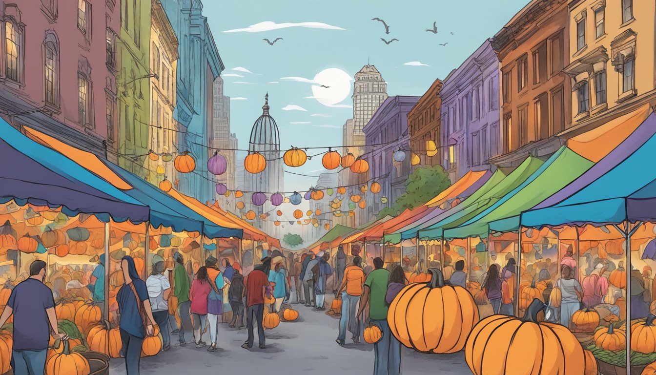 Colorful tents line the streets, filled with vendors and performers. Pumpkins, ghosts, and skeletons decorate every corner. Laughter and music fill the air at Houston's Halloween festivals