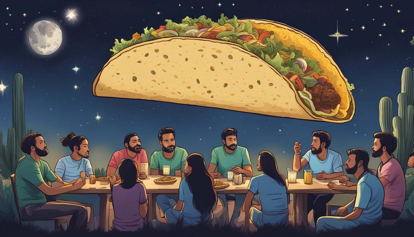 A group of astronomers in Mexico gaze at the night sky while enjoying tacos and discussing their latest discoveries