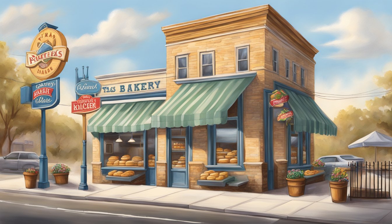 A cozy bakery with Texas-themed decor, serving up a variety of authentic kolaches in Philadelphia. Customers enjoy the warm, inviting atmosphere and savor the classic Texas flavors