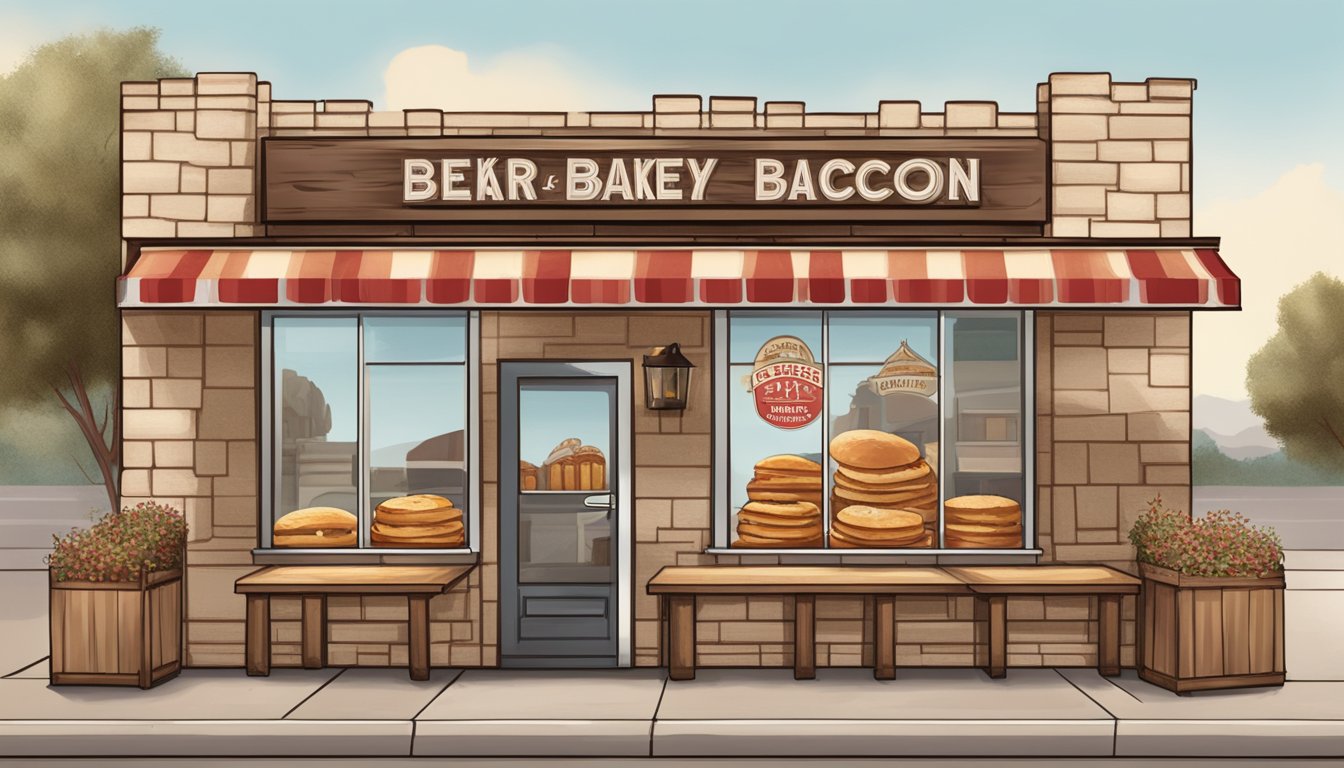 A rustic Texas-style bakery with a display of maple bacon kolaches in Phoenix