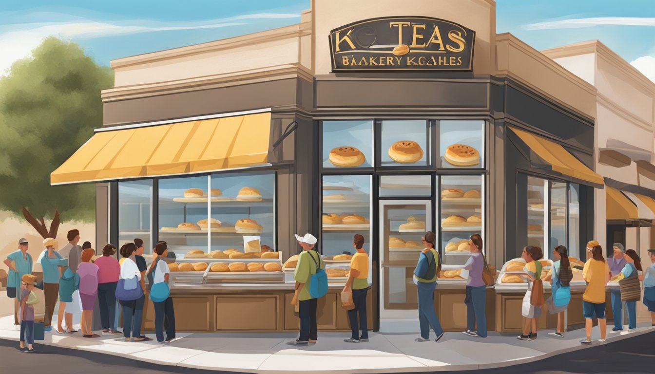 A bustling bakery in Phoenix showcases authentic Texas-style kolaches, with customers eagerly waiting in line to purchase the popular pastries