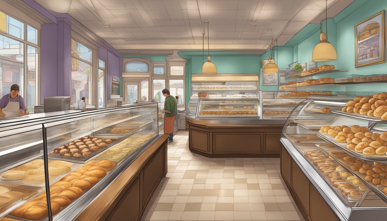 The bustling bakery is filled with the sweet aroma of freshly baked kolaches. Display cases are filled with a colorful array of pastries, and customers eagerly line up to sample the authentic treats