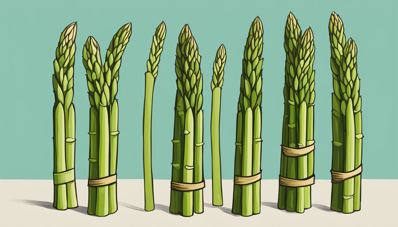 A vibrant bunch of asparagus spears standing tall and proud, representing fighting foods for urinary health