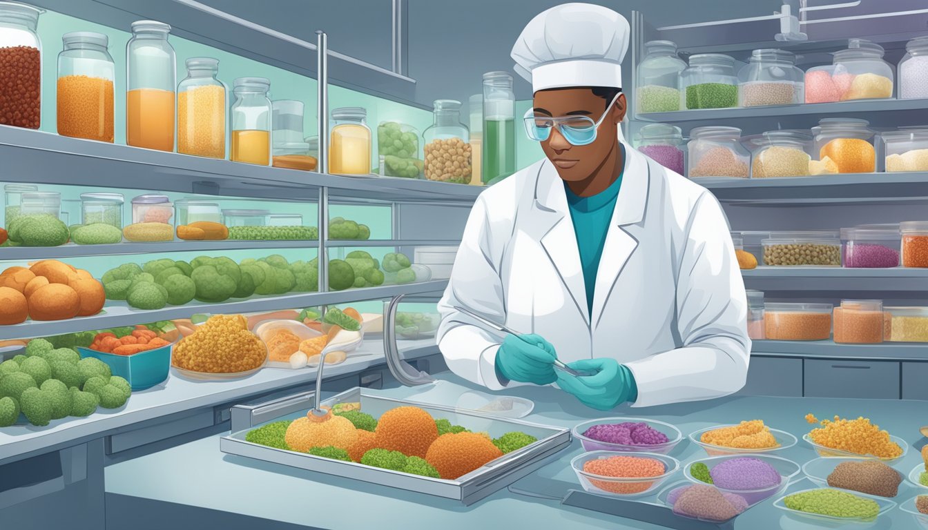 A researcher studying various foods and immune system cells in a laboratory setting