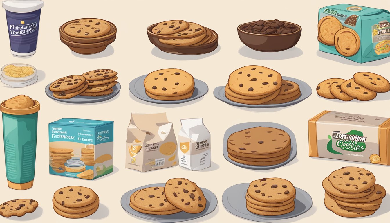 A stack of packaged cookies surrounded by a list of 7 forbidden foods for lowering high triglycerides