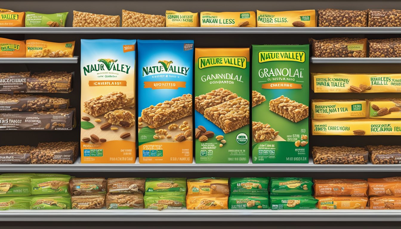 A display of Nature Valley Granola Bars at Food 4 Less in Highland